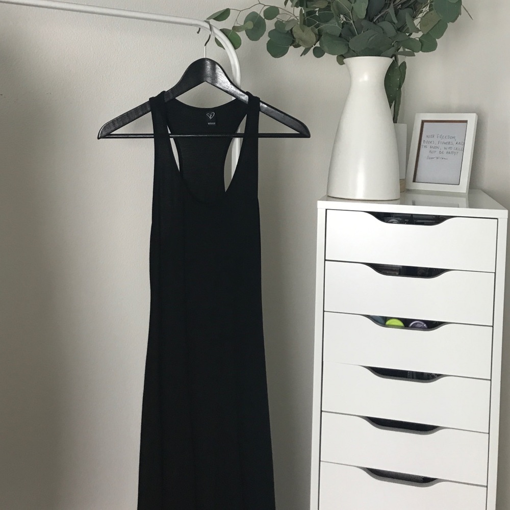 Long Black Body-con Tank Dress